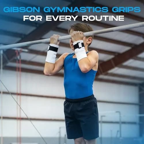 Gibson Athletic Rainbow Gymnastics Grips for Beginners, Medium, Blue | Enhanced Grip & Control thumbnail 3