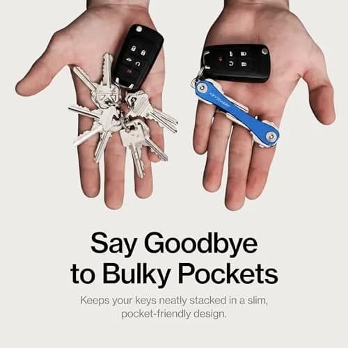 KeySmart Original Key Holder Blue for 14 Keys | Compact Clutter-Free EDC Keychain Organizer thumbnail 2