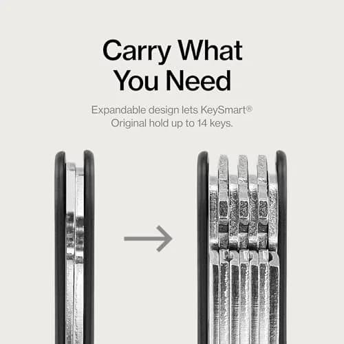 KeySmart Original Key Holder Blue for 14 Keys | Compact Clutter-Free EDC Keychain Organizer thumbnail 3