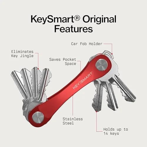 KeySmart Original Key Holder Red for 14 Keys | Compact Clutter-Free Keychain Organizer thumbnail 7
