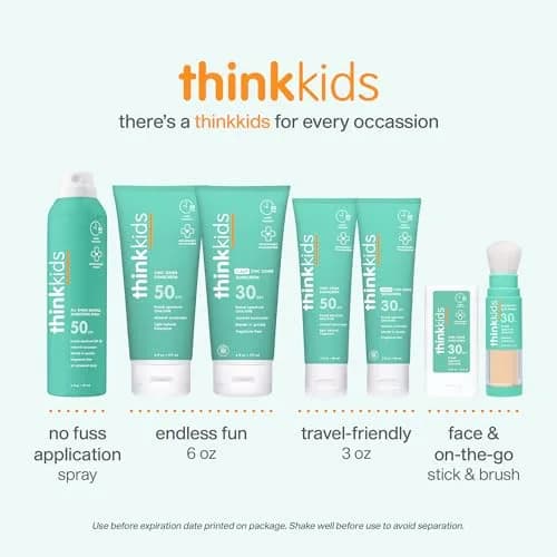 Thinkkids Kids Sunscreen SPF 50+ Mineral Formula 177ml (6 Fl Oz) | Water Resistant & Reef Safe thumbnail 6