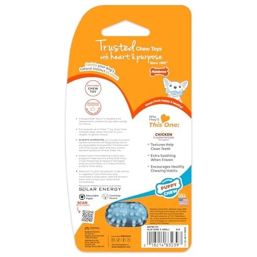 Nylabone Puppy Chew Blue Textured Teething Dog Bone X-Small | Soothes Gums & Cleans Teeth thumbnail 9