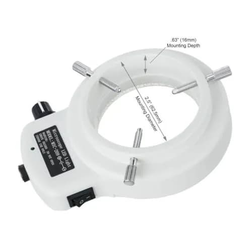 AmScope LED-144W-ZK 144 LED Ring Light Illuminator White | Adjustable Shadow-Free Illumination thumbnail 2