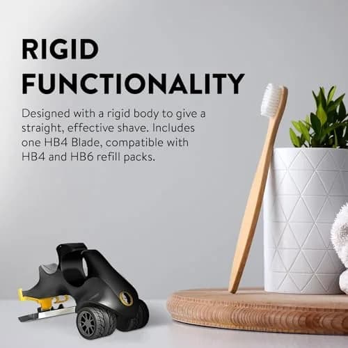 HeadBlade LE ATX Men's Head Shaving Razor - Black - Rigid Body with Multiblade Design and Non Slip Rubber Ring for Easy Reach, Close Shave thumbnail 8