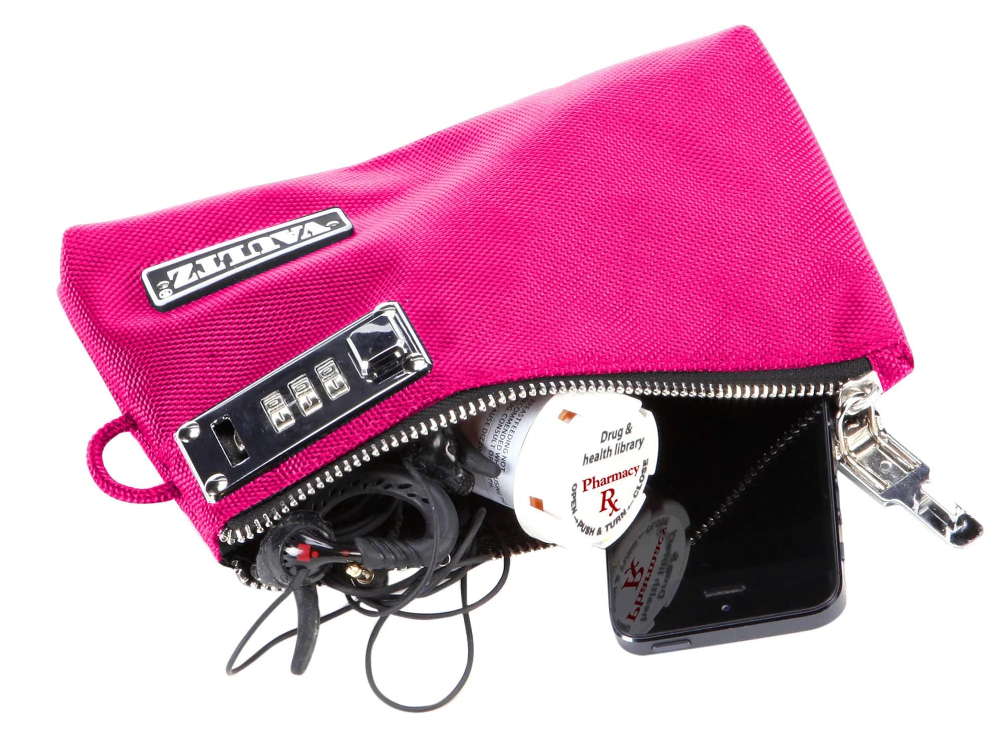 Vaultz Pink 5x8 Inch Locking Accessories Pouch with Patented Lock thumbnail 3