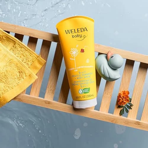 Weleda Baby Calendula 2-in-1 Gentle Shampoo and Body Wash 200ml (6.8 Fl Oz) | Tear-Free Cleanser for Sensitive Skin thumbnail 2