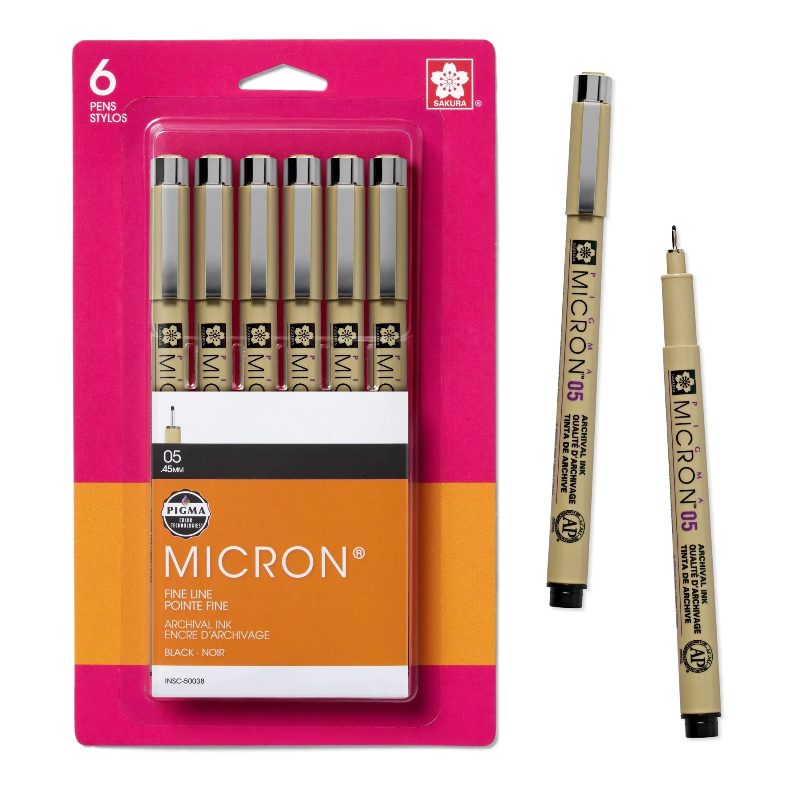 SAKURA Pigma Micron Fineliner Pens, Black, 0.45 mm | Precise, Waterproof & Archival - main product image