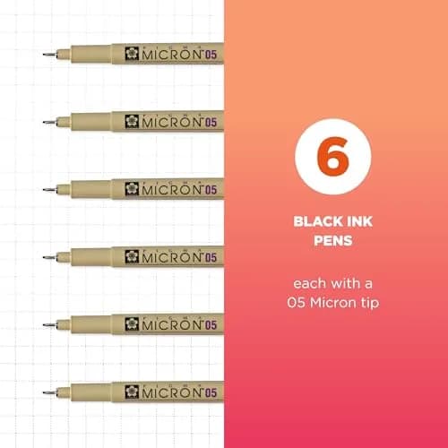 SAKURA Pigma Micron Fineliner Pens, Black, 0.45 mm | Precise, Waterproof & Archival thumbnail 2