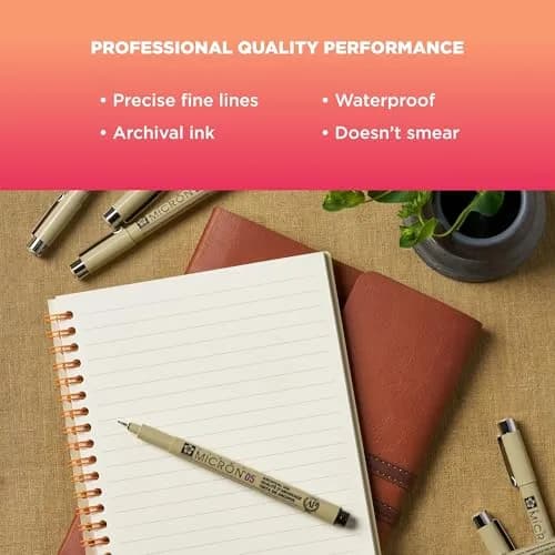 SAKURA Pigma Micron Fineliner Pens, Black, 0.45 mm | Precise, Waterproof & Archival thumbnail 4