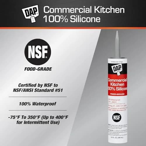 DAP Commercial Kitchen Silicone Sealant 9.8 Oz | Food Zone Approved, Waterproof & Flexible thumbnail 2