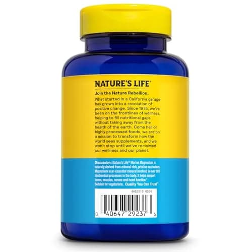 Nature's Life Marine Magnesium 500mg | Supports Healthy Digestion & Regularity | 100 Vegetarian Caps thumbnail 3
