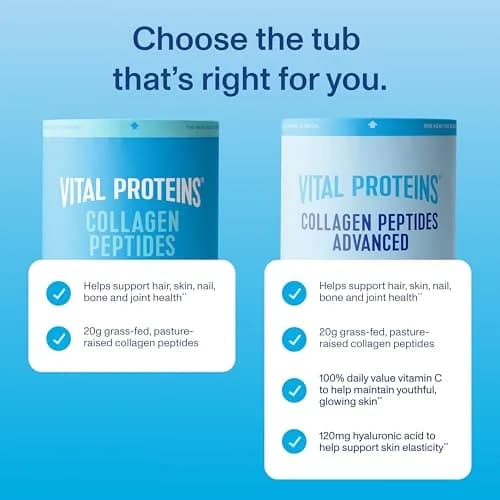 Vital Proteins Unflavored Collagen Peptides Powder, 27 Servings (1 Pack) | Hydrolyzed Peptides with Hyaluronic Acid & Vitamin C thumbnail 4