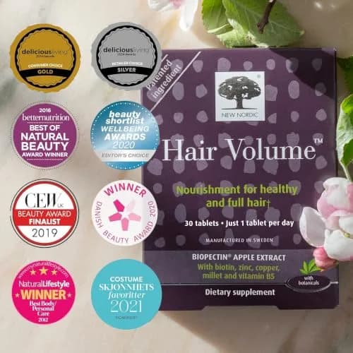 NEW NORDIC Hair Volume Daily Biotin Support Supplement | 90 Tablets for Thicker, Fuller Hair thumbnail 2