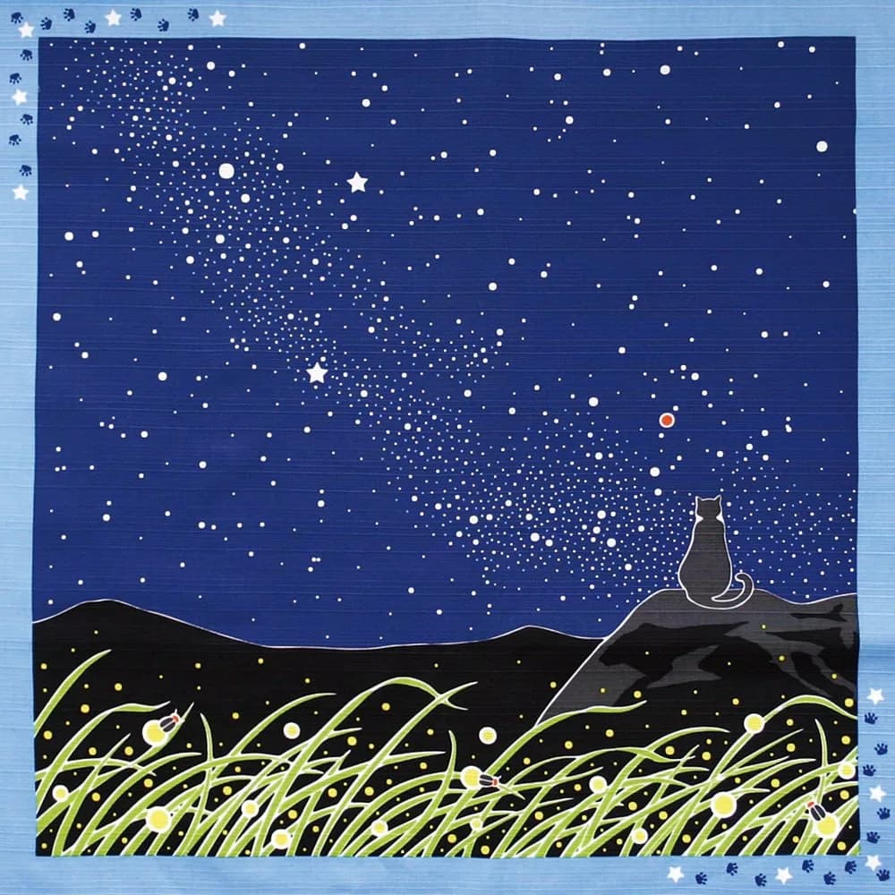 Yamaco Milky Way Furoshiki 50cm x 50cm | Authentic Cotton Wrapping Cloth for Decor