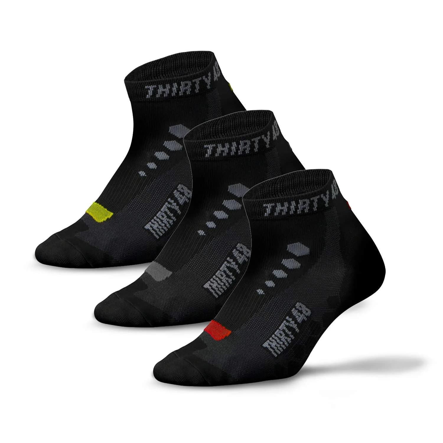 Thirty48 Low Cut Cycling Socks for Men and Women | Unisex Breathable Sport Socks (Small - Women 5-8 // Men 4-7, 3 Pairs, Black Mixed Color) - main product image