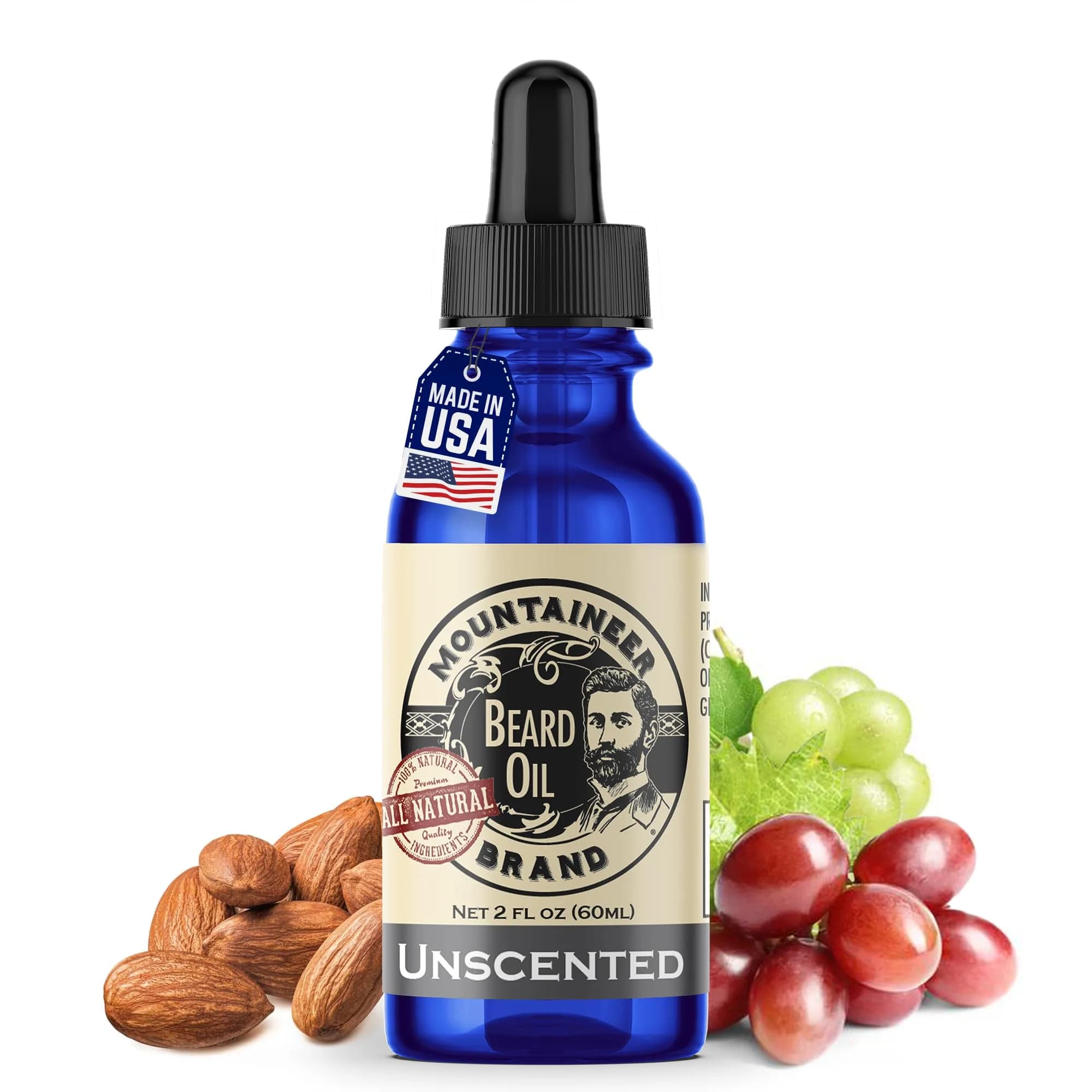 Mountaineer Brand Natural Unscented Beard Oil 60ml (2 Fl Oz) | Hydrates, Softens & Conditions for Beard Growth