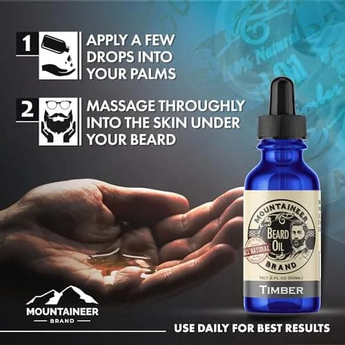 Mountaineer Brand Natural Unscented Beard Oil 60ml (2 Fl Oz) | Hydrates, Softens & Conditions for Beard Growth thumbnail 3