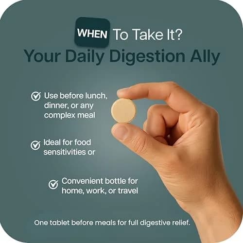 Houston Enzymes TriEnza Digestive Enzyme Supplement Chewable Tablets 180 Count | Supports Gluten, Casein, Soy Digestion thumbnail 5