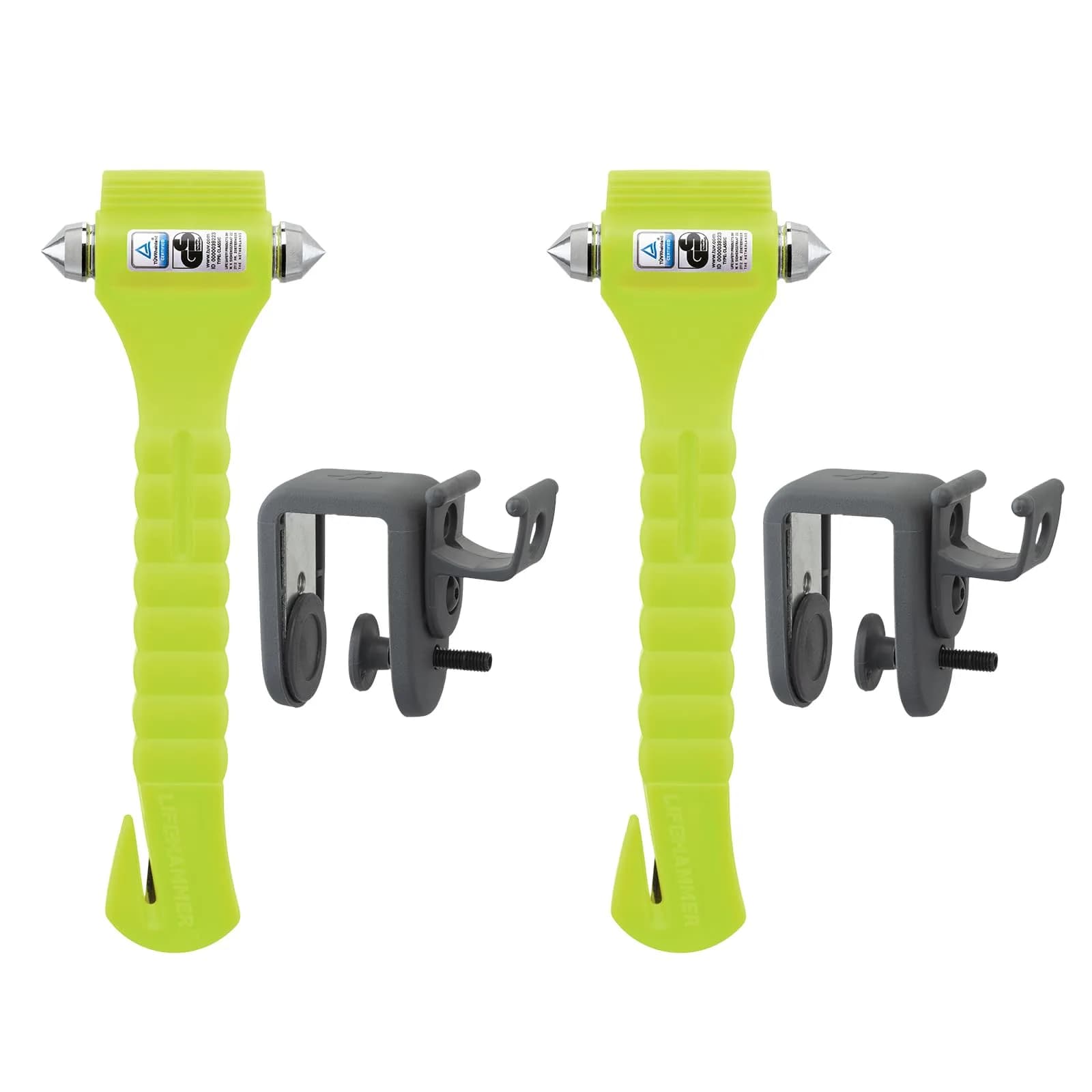 Lifehammer Car Safety Hammer with Seatbelt Cutter | Glow in Dark Emergency Escape Tool, Pack of 2 - main product image