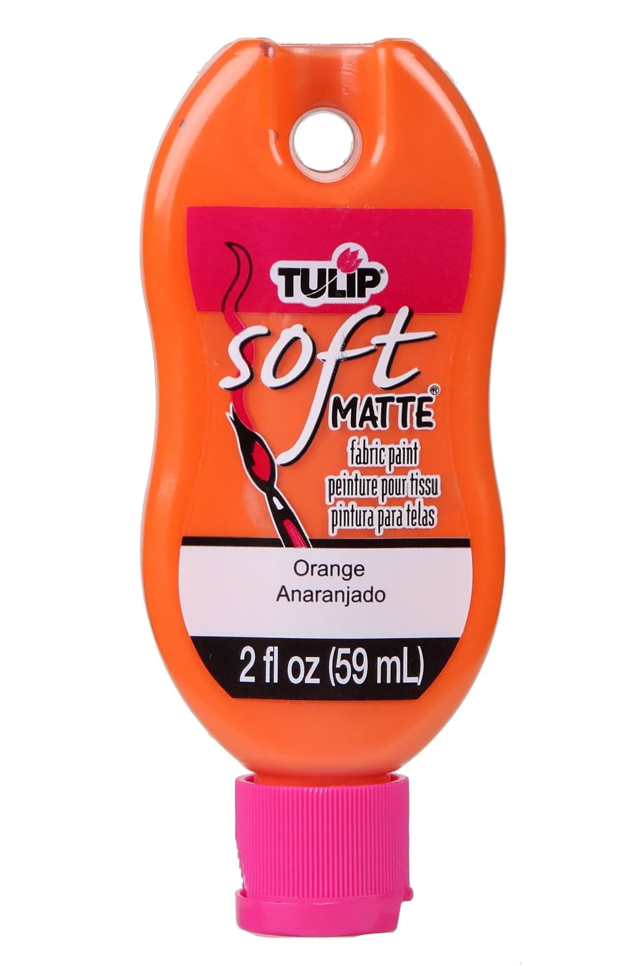 Tulip Soft Fabric Paint Orange 59ml (2 fl oz) | Permanent & Washable for Light & Dark Fabrics — Orange