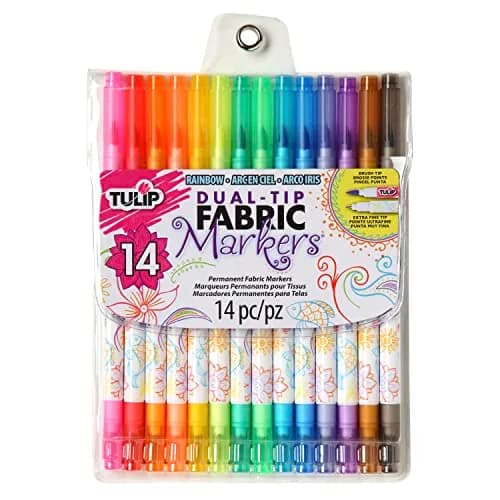 Tulip Fabric Markers 14 Pack - Dual Tip, Washable & Permanent for Art & Sewing thumbnail 1