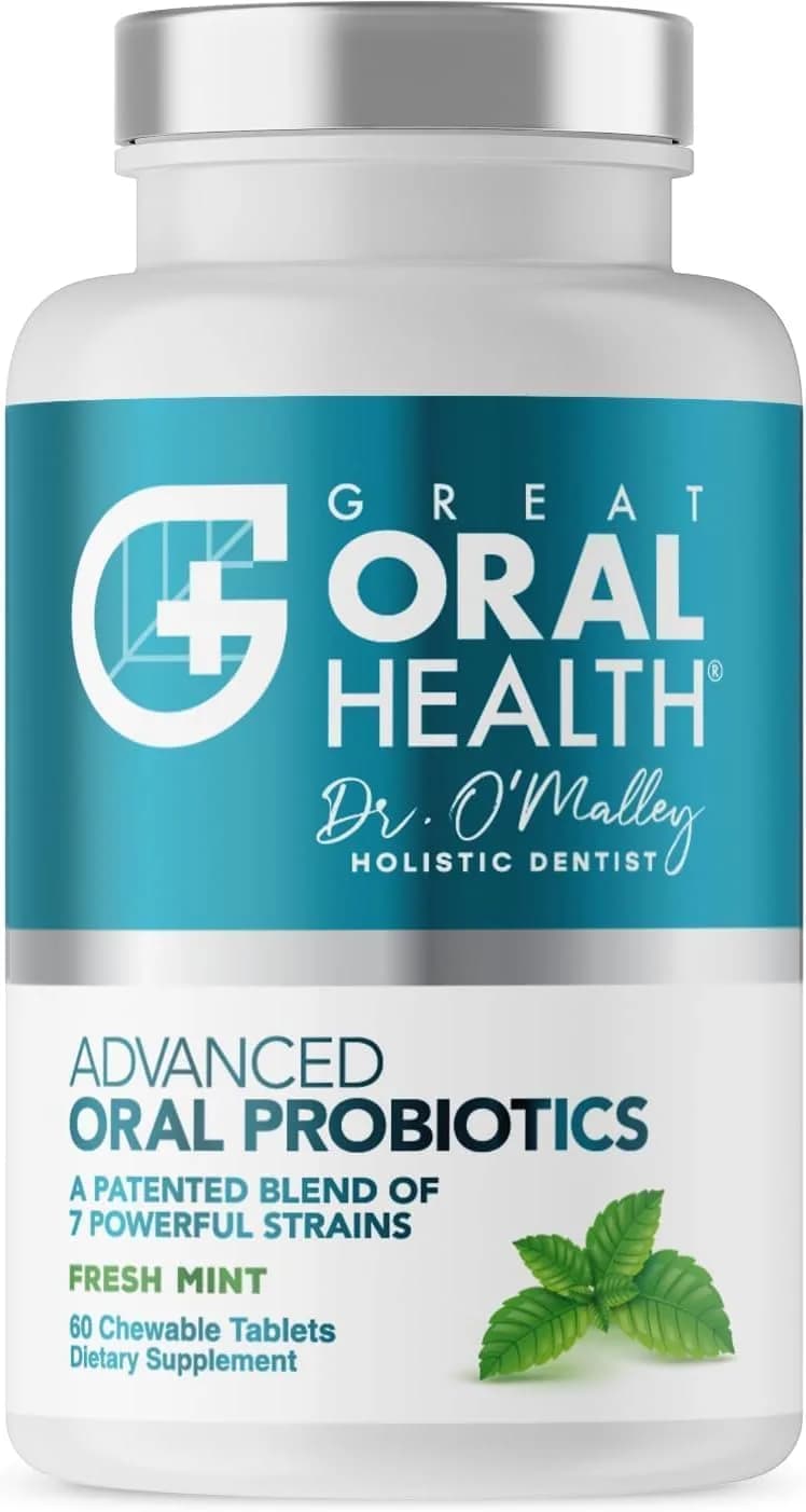 Great Oral Health Mint Oral Probiotics 60 Chewable Tablets | Dentist Formulated for Bad Breath & Gum Health — Mint