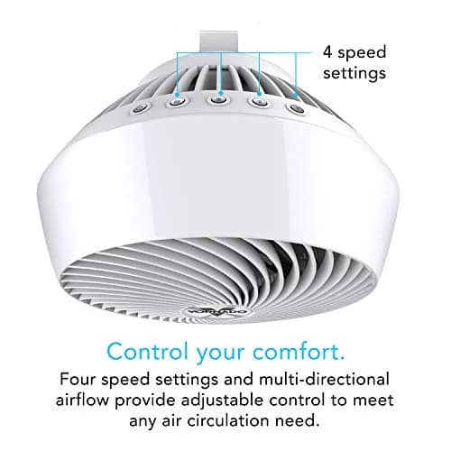 Vornado 660 Large Whole Room Air Circulator Fan with 4 Speeds and 90-Degree Tilt, 660-Large, White | Signature Vortex Air Circulation thumbnail 3