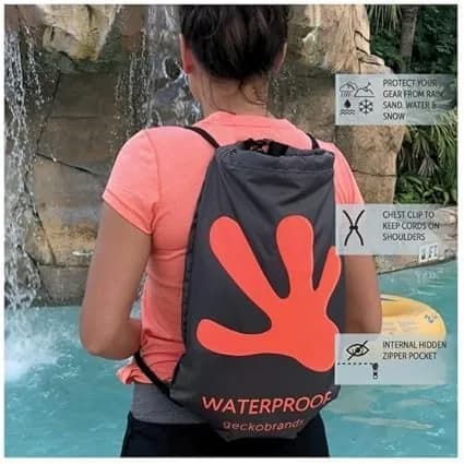 geckobrands Drawstring Travel Backpack 10L Waterproof Lightweight for Beach & Hiking thumbnail 5