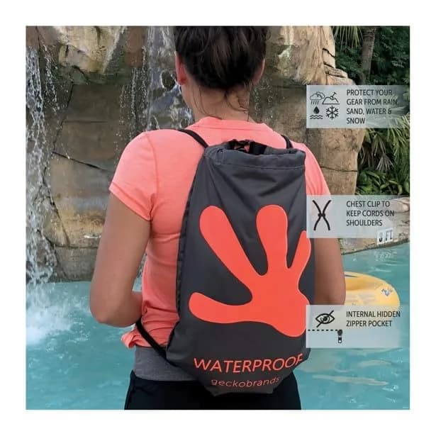 geckobrands Drawstring Travel Backpack 10L Waterproof Lightweight for Beach & Hiking thumbnail 7