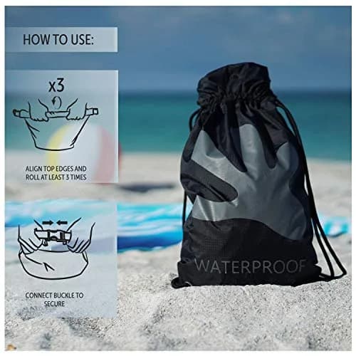 geckobrands Drawstring Travel Backpack 10L Waterproof Lightweight for Beach & Hiking thumbnail 3