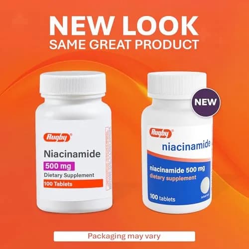 Rugby Niacinamide 500 mg Tablets | No Artificial Flavors, 100 Count (3-Pack) thumbnail 3