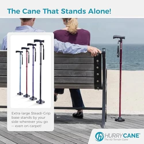 HurryCane Freedom Edition Folding Walking Cane, Pathfinder Purple | Adjustable Height 30.5-37.5 inches | Lightweight 0.57kg (1.25 lb) thumbnail 2