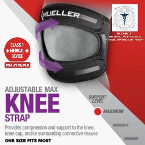MUELLER Sports Medicine Adjustable Max Knee Strap | Pain Relief Support for Men & Women thumbnail 7