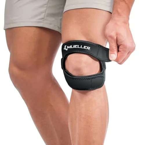 MUELLER Sports Medicine Adjustable Max Knee Strap | Pain Relief Support for Men & Women, Ideal for Patellar Tendinitis, Runner's Knee, Osgood-Schlatter's, Black, Large/X-Large thumbnail 1