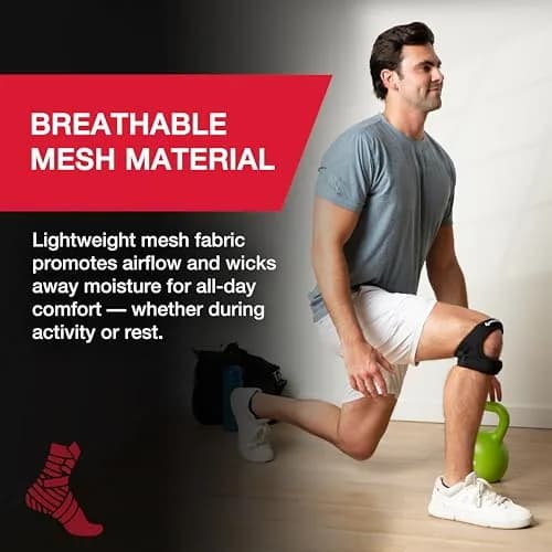 MUELLER Sports Medicine Adjustable Max Knee Strap | Pain Relief Support for Men & Women, Ideal for Patellar Tendinitis, Runner's Knee, Osgood-Schlatter's, Black, Large/X-Large thumbnail 2