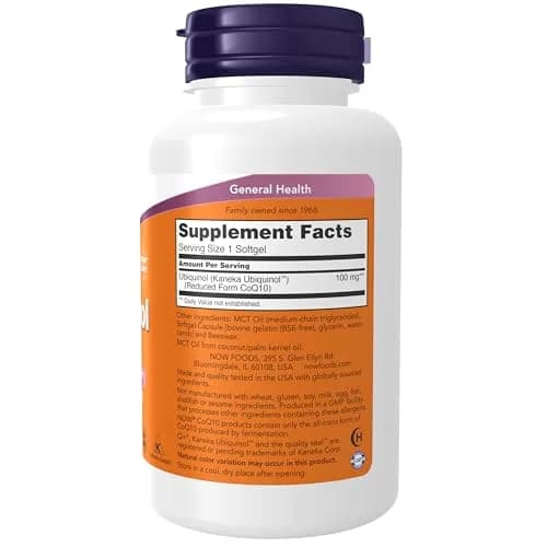 NOW Foods Ubiquinol 100 mg Softgels 120 Count (120 Count) thumbnail 2