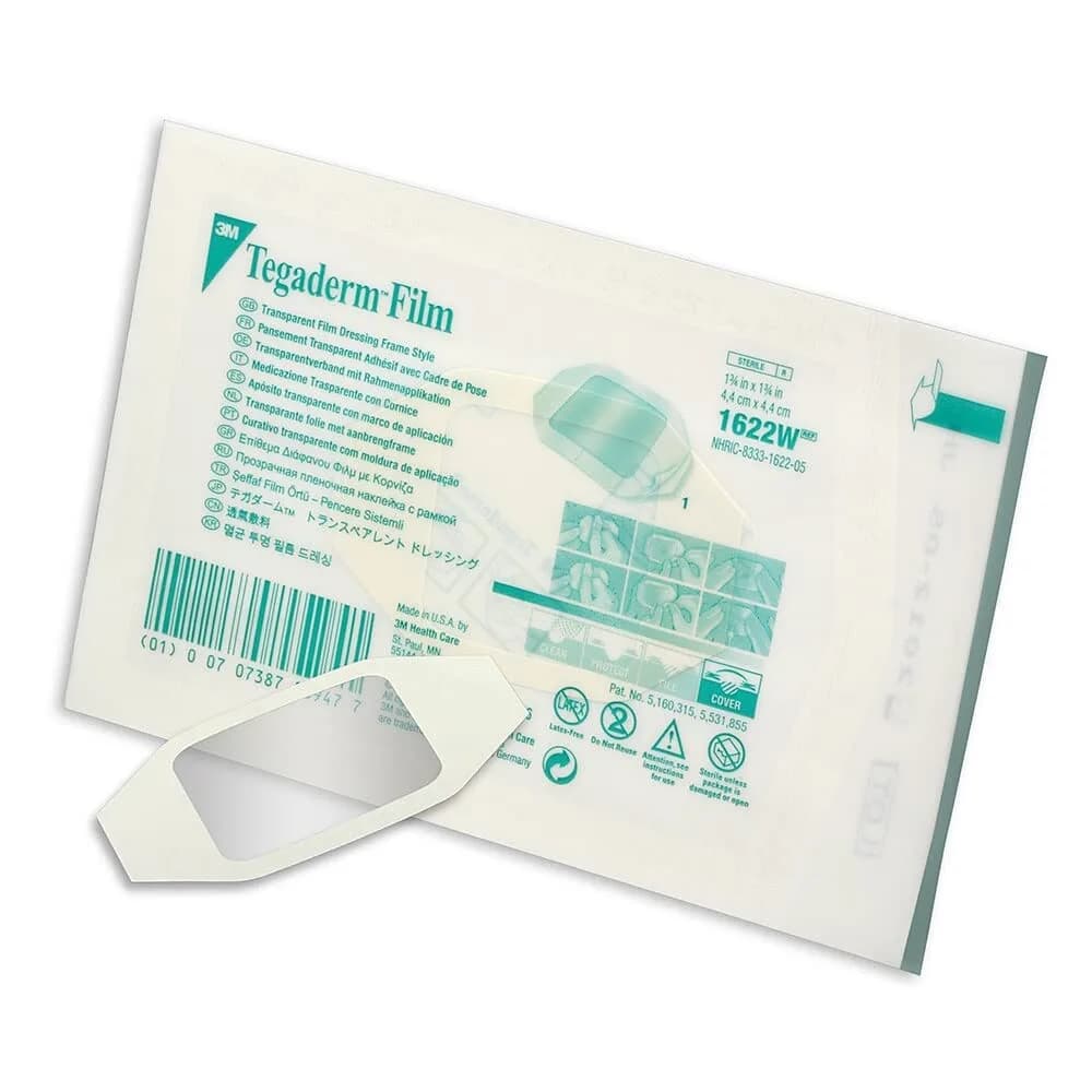 Tegaderm Transparent Film Dressing Frame Style 1622W 1-3/4 in x 1-3/4 in | Waterproof, Hypoallergenic, Long Wear - main product image