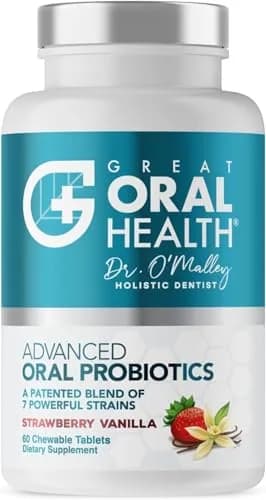 Great Oral Health Oral Probiotics Strawberry Vanilla 60 Count (1 Pack) | Dentist Formulated for Bad Breath & Gum Health thumbnail 1