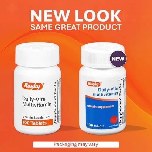 RUGBY LABORATORIES Rugby Daily-Vite Multivitamin for Adults, 100 Tablets (2-Pack) | Daily Multivitamin Supplement thumbnail 3