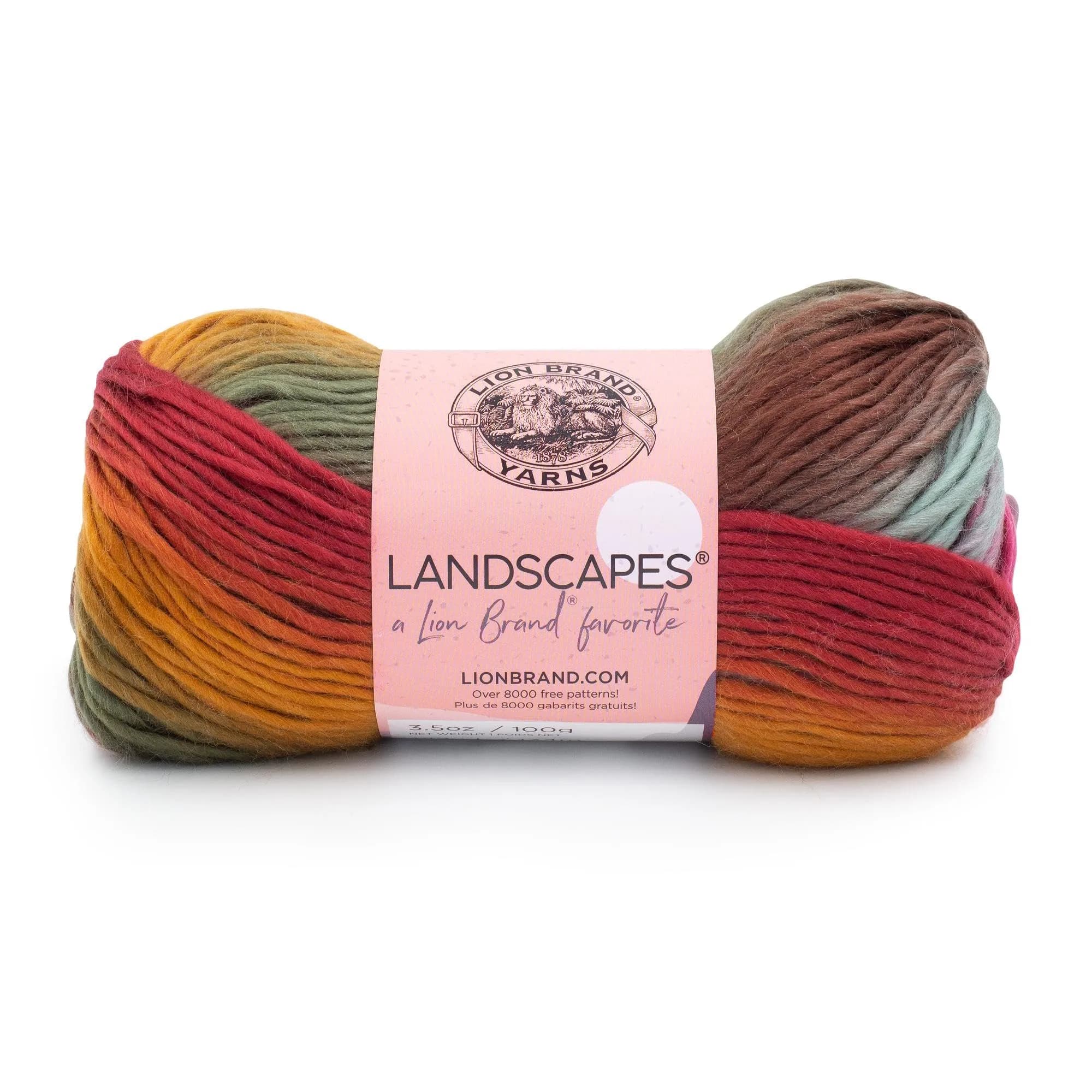 Lion Brand Yarn Landscapes Multicolor Yarn 100g | Self-Striping Gradient for Knitting & Crochet — Desert Spring