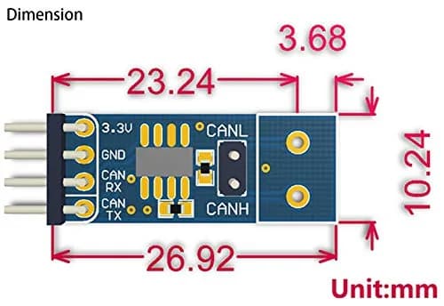 waveshare SN65HVD230 CAN Board Connecting MCUs to CAN Network Features ESD Protection Communication Evaluation Development Board 3.3V thumbnail 7