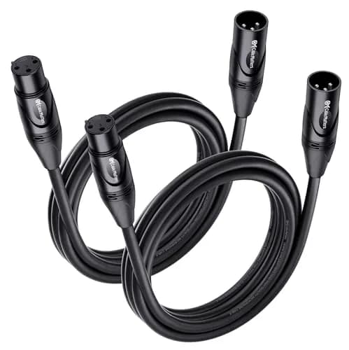Cable Matters 2-Pack Premium XLR to XLR Microphone Cable, 6ft (1.8m) | Balanced Audio for Studio & Stage thumbnail 1