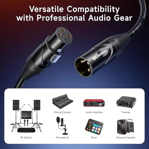Cable Matters 2-Pack Premium XLR to XLR Cable, 15ft (4.57m) | Balanced Mic Cable for Studio & Stage thumbnail 3