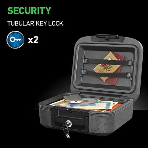 SentrySafe Charcoal Gray Fireproof and Waterproof Safe Box with Key Lock 0.28 cu ft | UL Classified Fire Endurance thumbnail 4