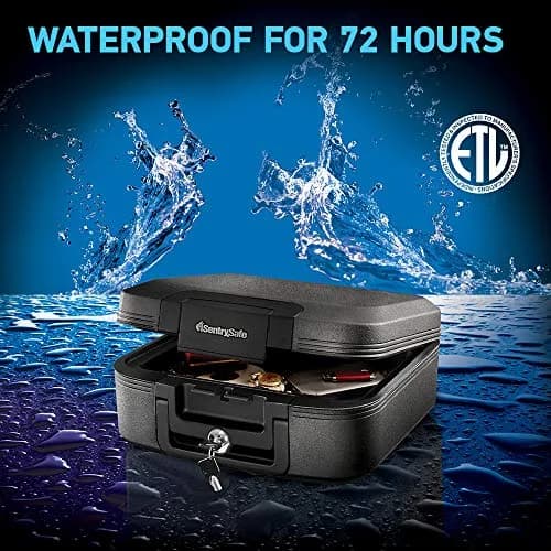 SentrySafe Charcoal Gray Fireproof and Waterproof Safe Box with Key Lock 0.28 cu ft | UL Classified Fire Endurance thumbnail 3