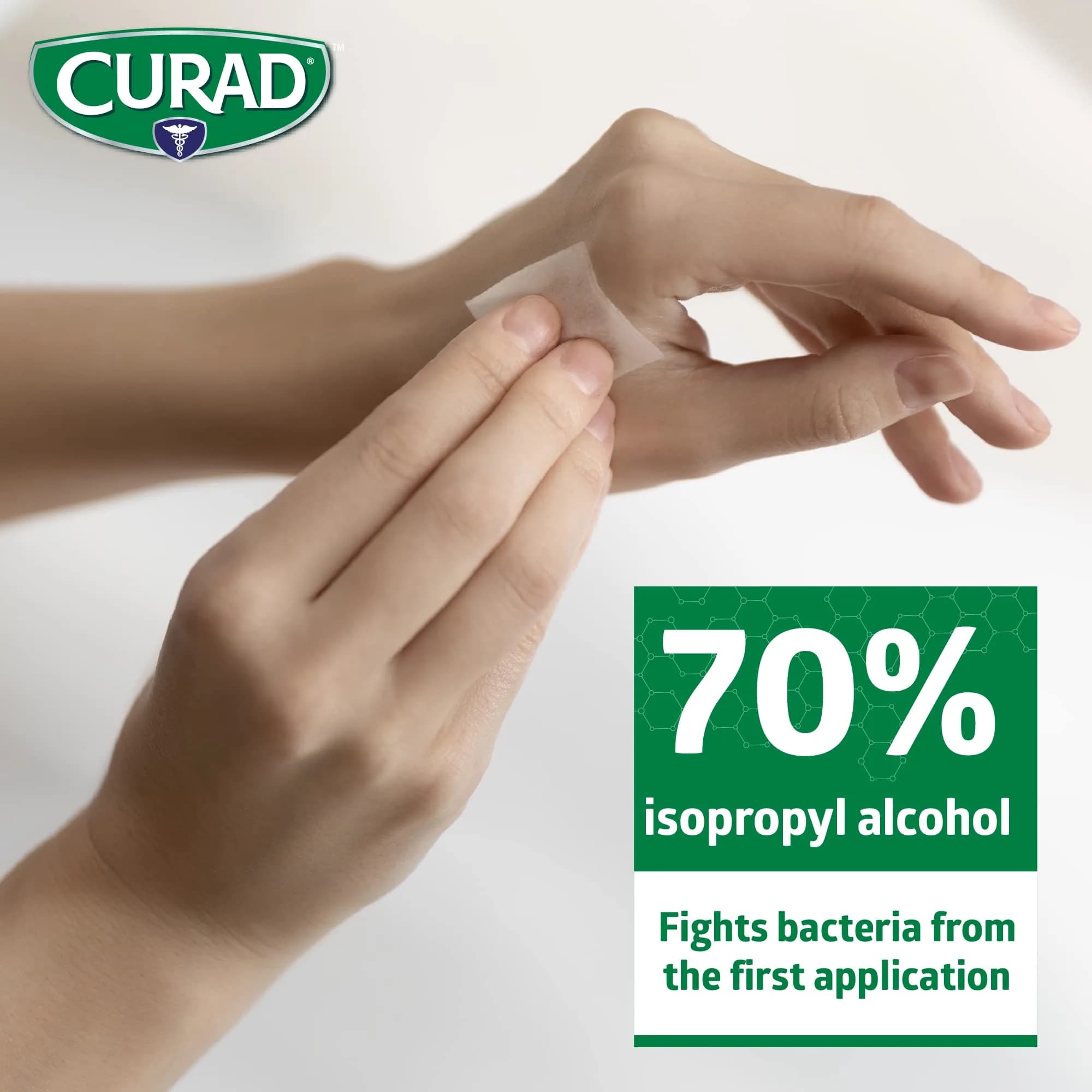 Curad Alcohol Prep Pads Medium Individually Wrapped 400 Count | Sterile Isopropyl Alcohol Wipes for First Aid thumbnail 3