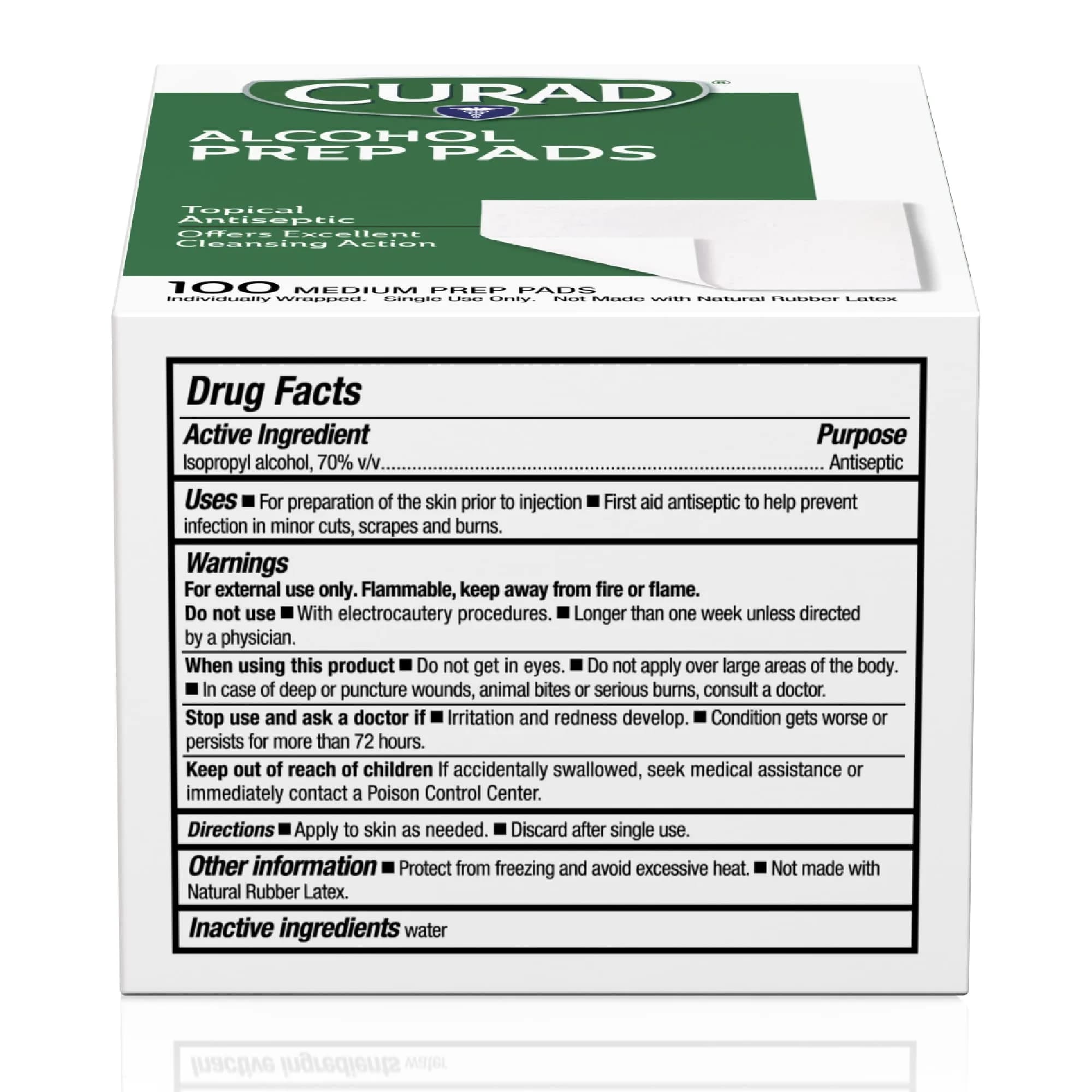 Curad Alcohol Prep Pads Medium Individually Wrapped 400 Count | Sterile Isopropyl Alcohol Wipes for First Aid thumbnail 6