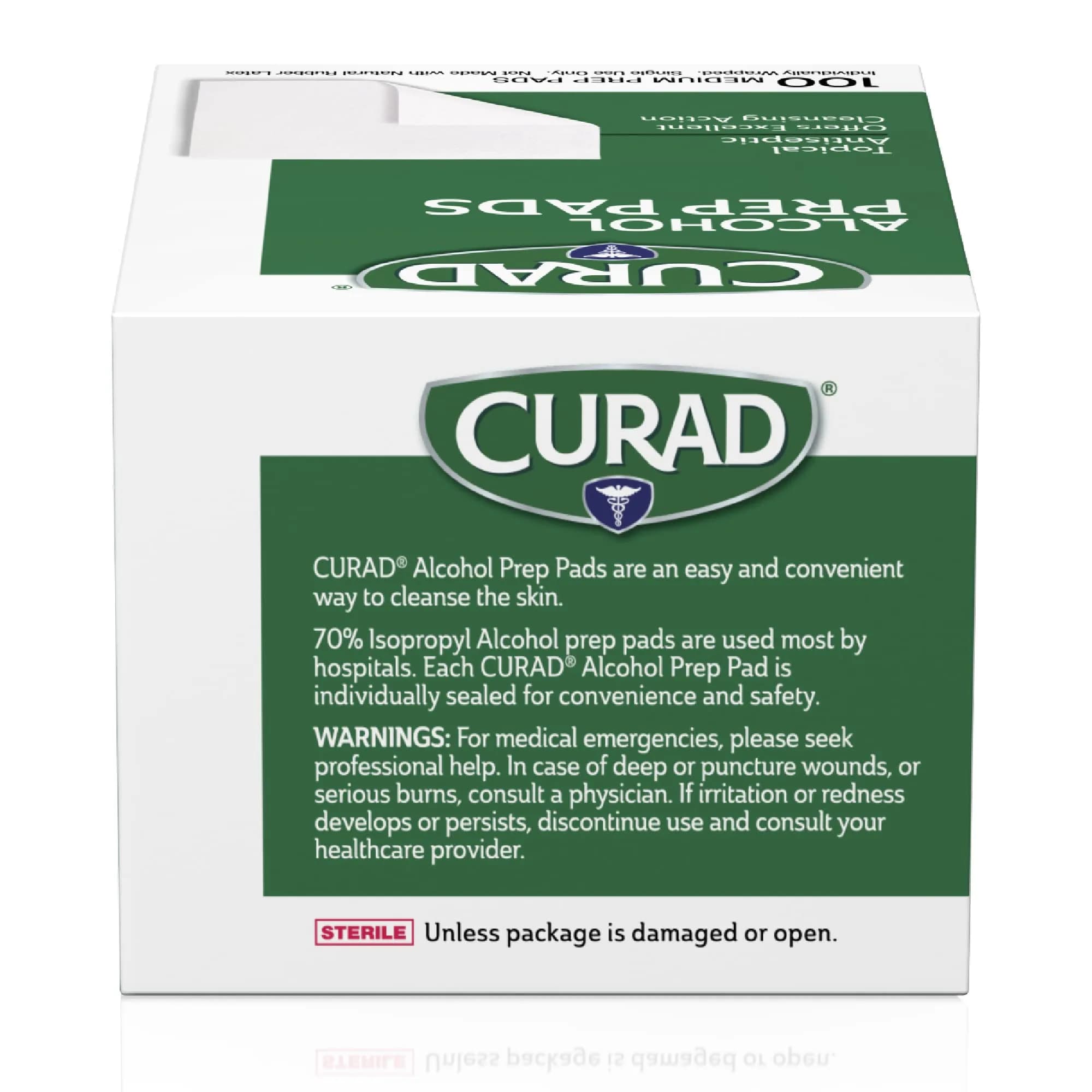 Curad Alcohol Prep Pads Medium Individually Wrapped 400 Count | Sterile Isopropyl Alcohol Wipes for First Aid thumbnail 7