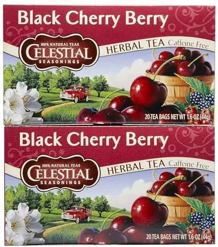 Celestial Seasonings Black Cherry Berry Tea Bags, 20 Count (Pack of 2) | Caffeine-Free & Gluten-Free Herbal Infusion thumbnail 1