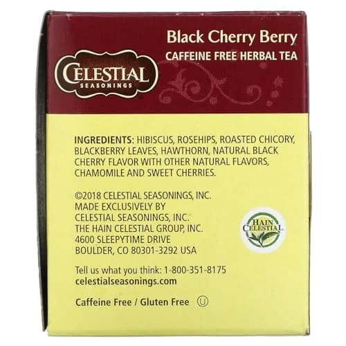 Celestial Seasonings Black Cherry Berry Tea Bags, 20 Count (Pack of 2) | Caffeine-Free & Gluten-Free Herbal Infusion thumbnail 4